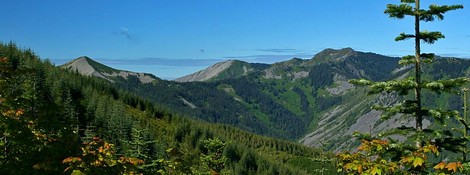 Little Baldy Mountain and Silver Star Mountain as seen from the Bluff Mountain trail