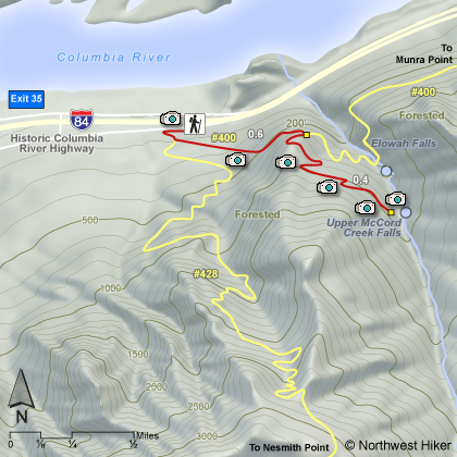 McCord Creek Falls Hike map